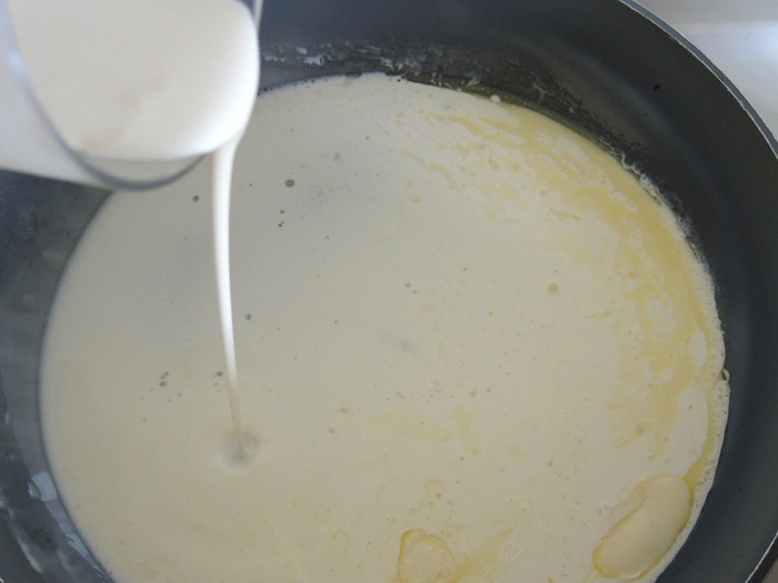 κρέμα γάλακτος στο τηγάνι